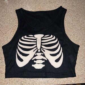 Black skeleton cropped  tang top